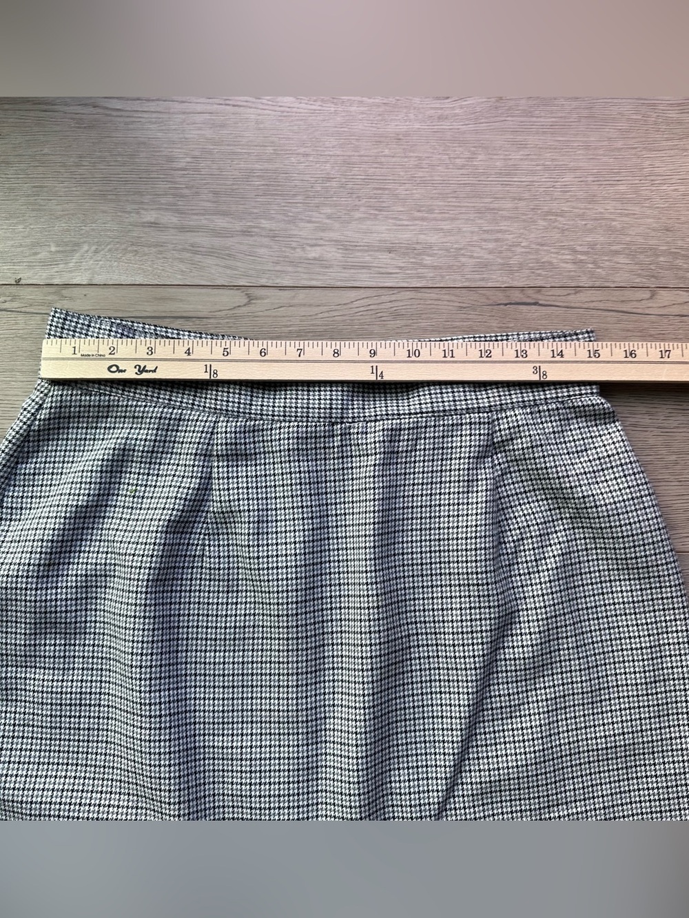 Laura Whitten Houndstooth Pencil Skirt Black White Size 14 Preppy School girl - Picture 2 of 6